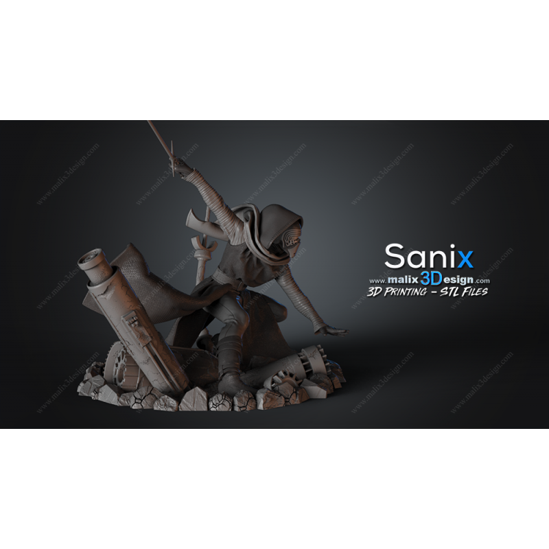 Kylo Ren Star Wars figurine impression 3D résine  18cm (non peint)