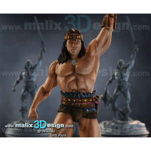 Conan figurine imprimée en 3D résine Taille 18cm