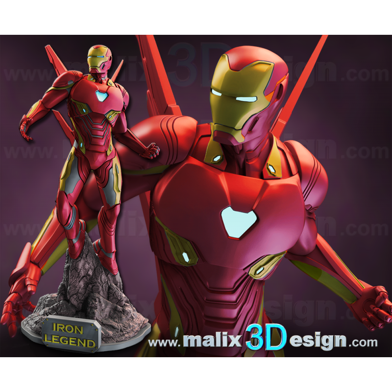 Iron man figurine impression 3D résine  18cm (non peint)