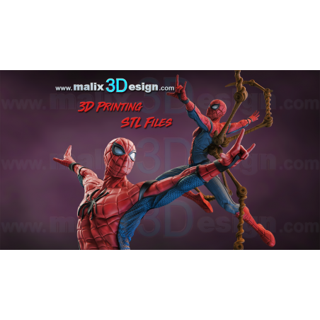 Spider man figurine impression 3D résine  18cm  (non peint)