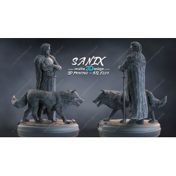 GOT - House stark figurine impression 3D résine  18cm (non peint) (2)