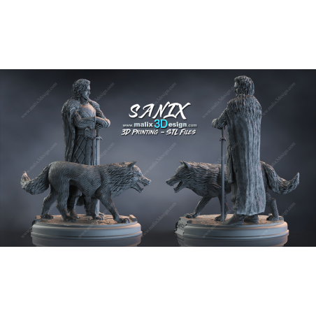 GOT - House stark figurine impression 3D résine  18cm (non peint)