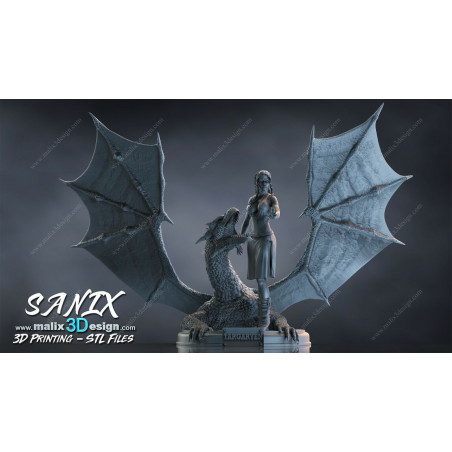 GOT - House Targaryen figurine impression 3D résine  18cm (non peint)