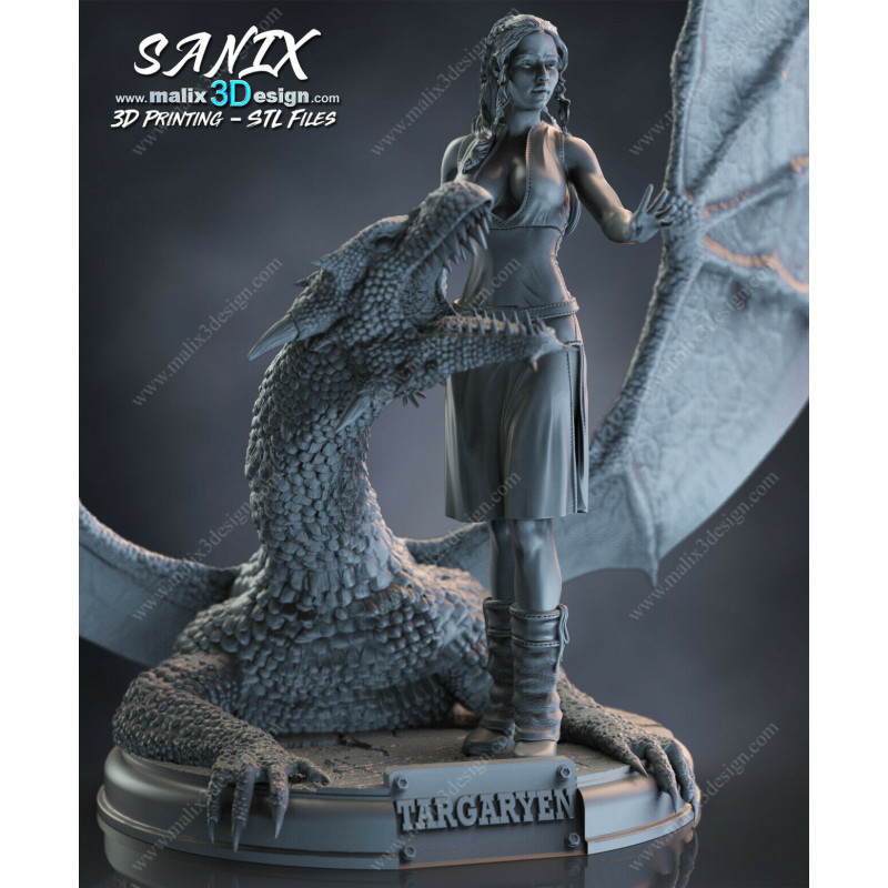 GOT - House Targaryen figurine impression 3D résine  18cm (non peint)