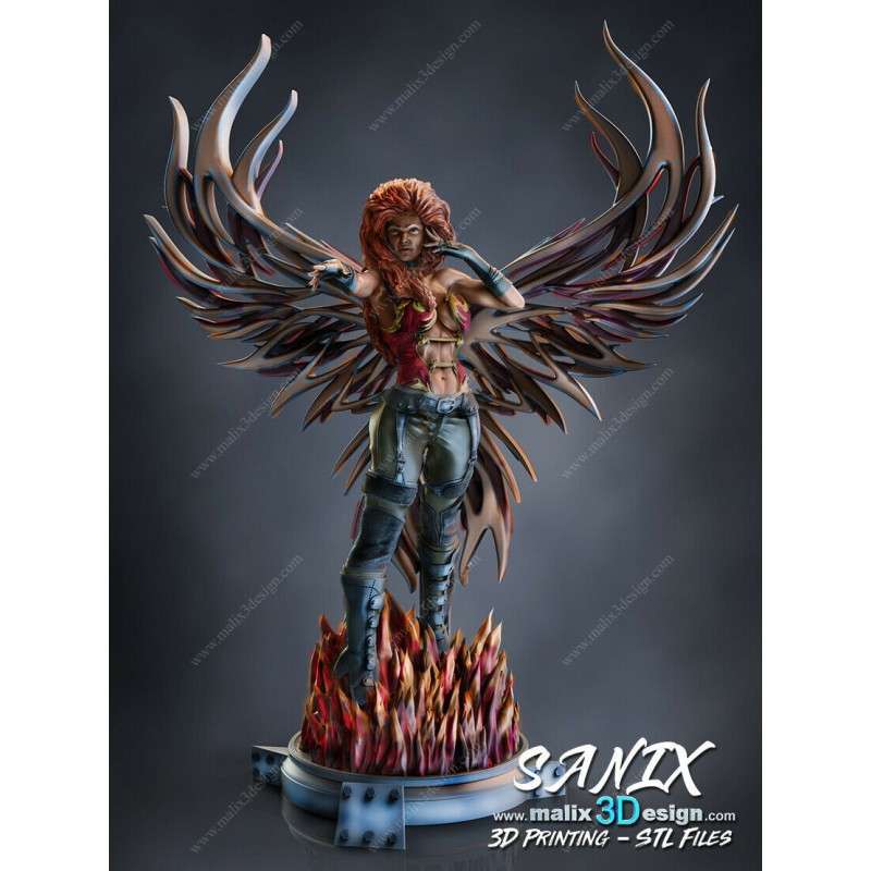 Phoenix figurine impression 3D résine  18cm  (non peint)