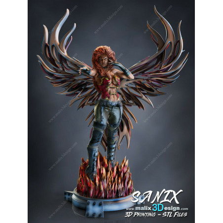 Phoenix figurine impression 3D résine  18cm  (non peint)