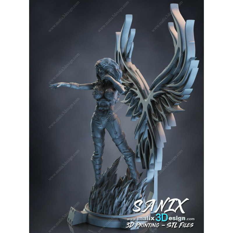 Phoenix figurine impression 3D résine  18cm  (non peint)