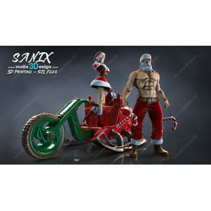 Santa claus (set), imprimée en 3D Résine et PLA, taille 18cm (à peindre ou pas )