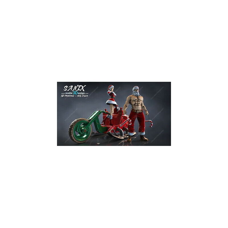 Santa claus (set), impression 3D Résine et PLA, taille 18cm ( non peint ) (non peint)