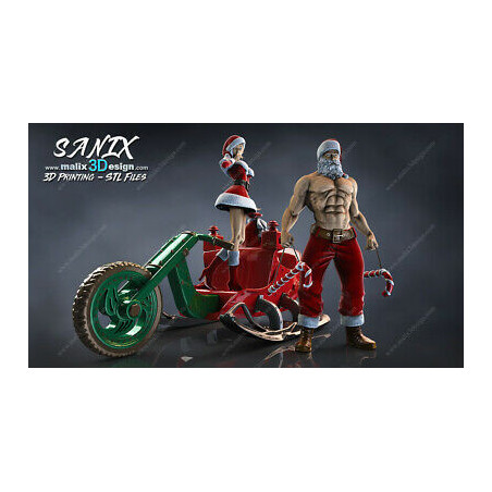 Santa claus (set), impression 3D Résine et PLA, taille 18cm ( non peint ) (non peint)