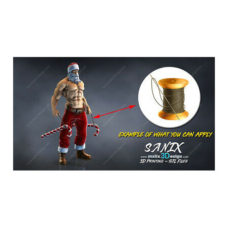 Santa claus (set), impression 3D Résine et PLA, taille 18cm ( non peint ) (non peint)