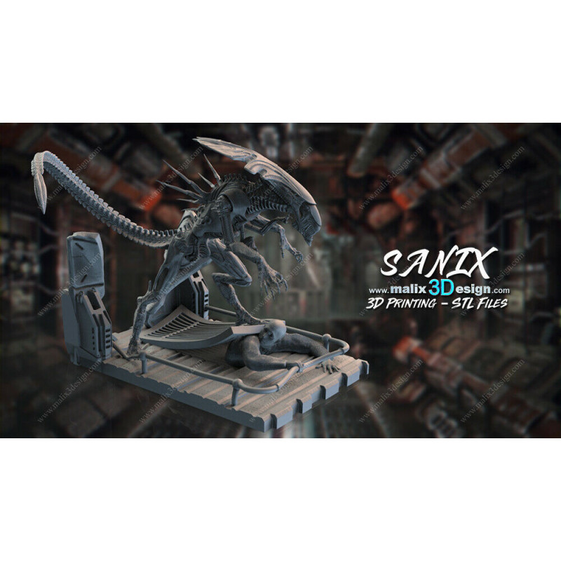 Alien queen figurine impression 3D résine  18cm (non peint)
