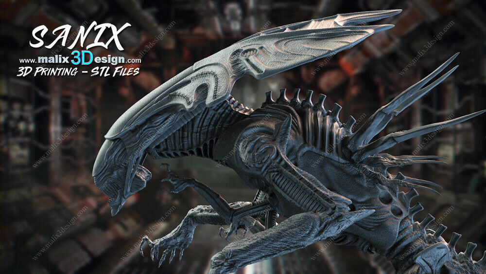 Alien queen figurine impression 3D résine 18cm (non peint) - Picture 2 of 3