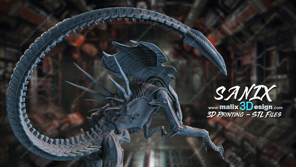 Alien queen figurine impression 3D résine 18cm (non peint) - Picture 3 of 3