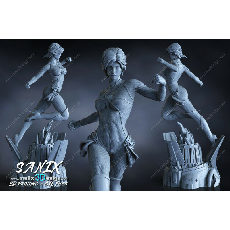 Captain marvel figurine impression 3D résine  18cm  (non peint)