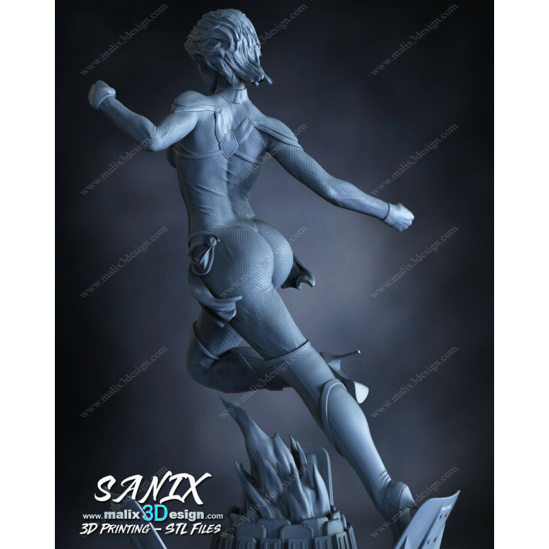 Captain marvel figurine impression 3D résine  18cm  (non peint)