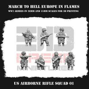 Impréssion 3D Figurines WWII US Airborne Rifle squad 1