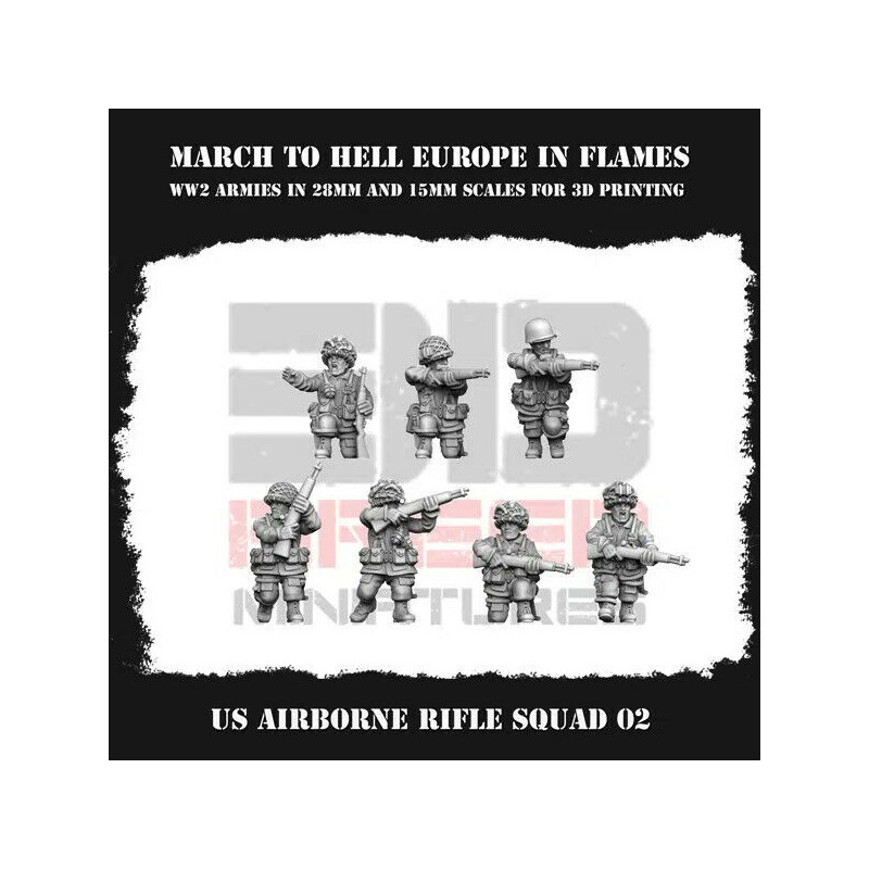Infanterie US WW2 – Figurines 3D 28mm & 15mm pour Wargames  
