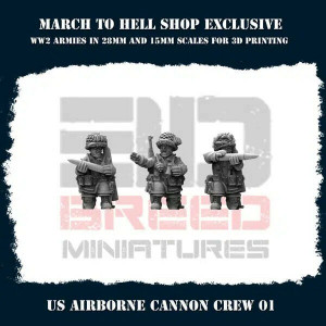 Impréssion 3D Figurines WWII US Airborne Cannon crew 1