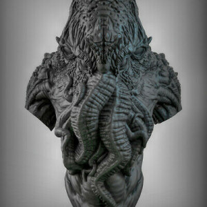 Figurine impréssion 3d 9th age, D&D, jeux de rôle, Buste Cthulhu