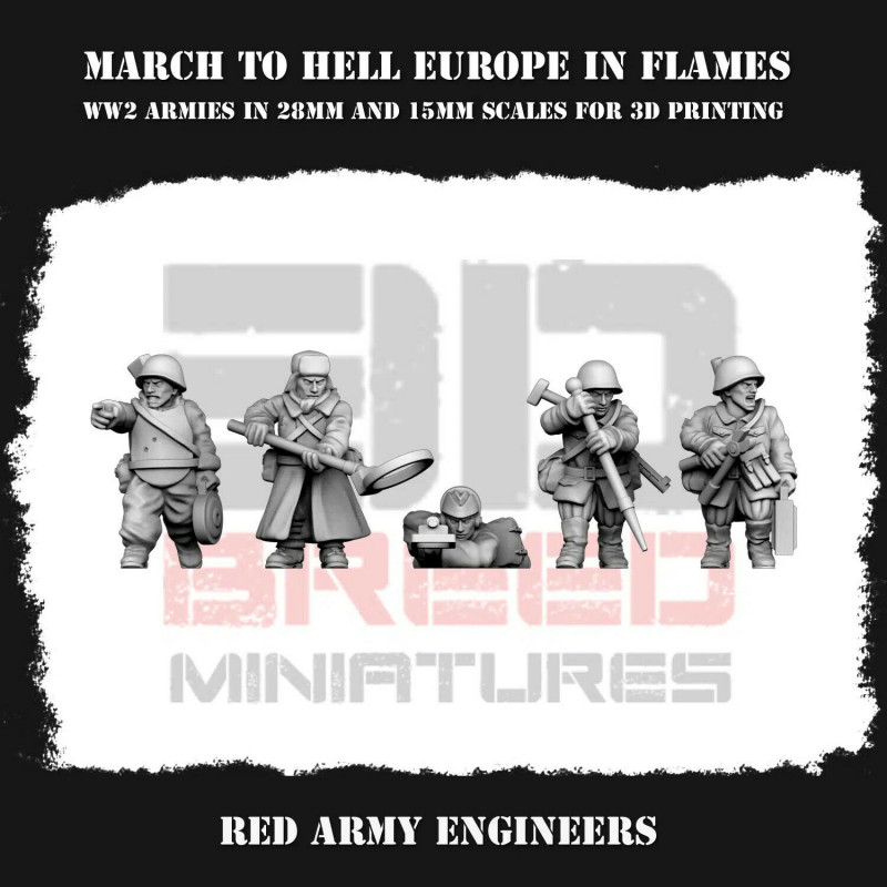 Figurines Infanterie Armée Rouge 3D – Soldats soviétiques WW2  
