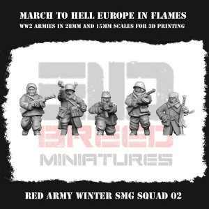 Impréssion 3D Figurines WWII Red Army winter SMG squad 2