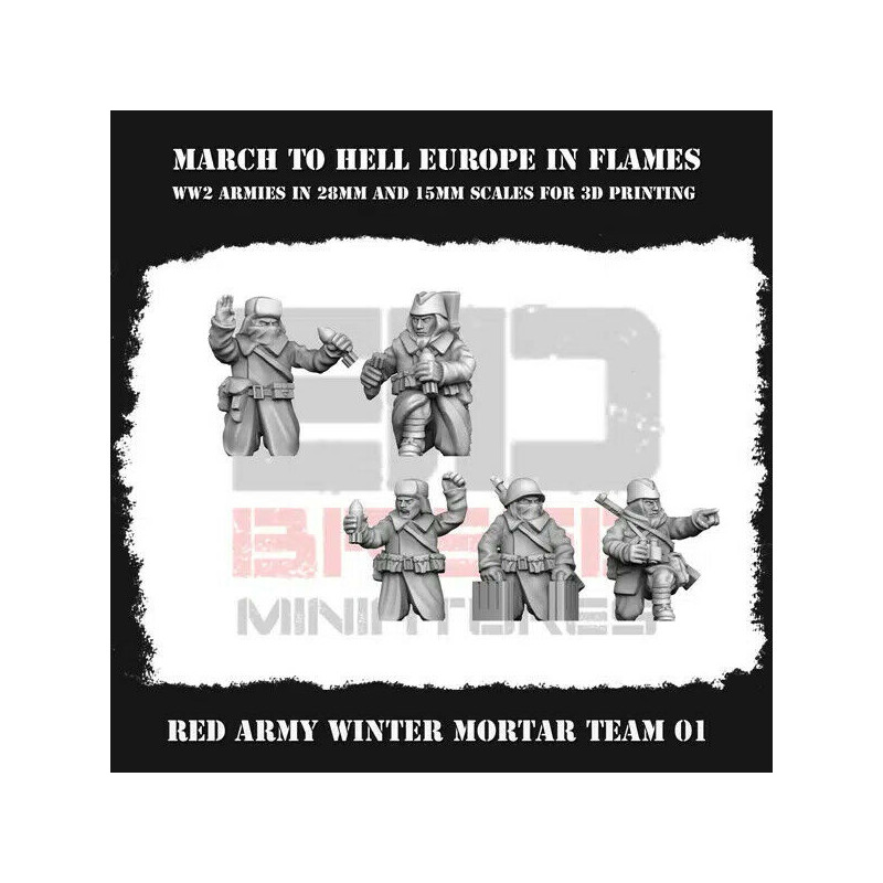 Figurines Infanterie Hiver Armée Rouge 3D – Soldats Soviétiques WW2  
