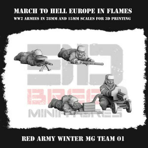 Impréssion 3D Figurines WWII Red Army winter MG team1