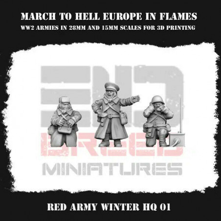 Figurines Infanterie Hiver Armée Rouge 3D – Soldats Soviétiques WW2  
