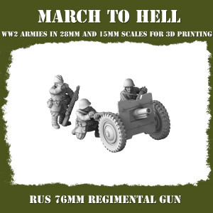 Impréssion 3D Figurines WWII Red Army 76 regimental gun 