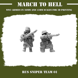 Impréssion 3D Figurines WWII Red army Sniper team 1