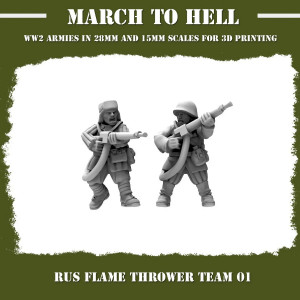 Impréssion 3D Figurines WWII Red army Flame thrower team 1