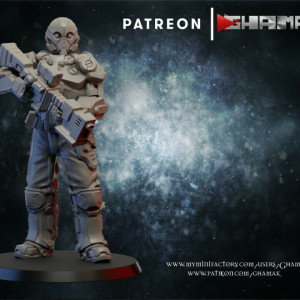 Figurine imprimée en 3D Résine pour jeux de figurines Mercenaire 1