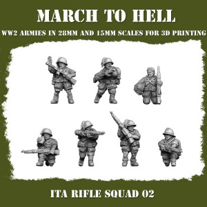 Impréssion 3D Figurines WWII Armée Italienne Rifle squad 2