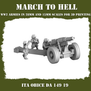 Impréssion 3D Figurines WWII Armée Italienne  (Bersaglieri) OBICE DA 149