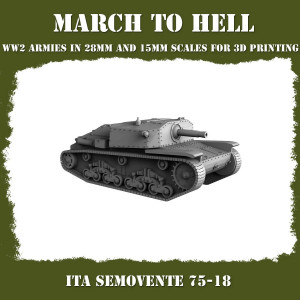 Impréssion 3D Figurines WWII Armée Italienne Semovente 75-18
