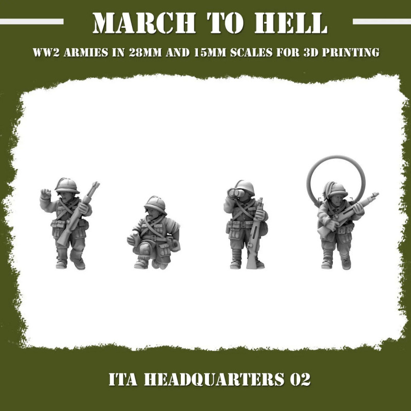 Infanterie Italienne WW2 – Figurines Résine 3D 28mm / 15mm – Wargame Historique
