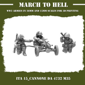 Impréssion 3D Figurines WWII Armée Italienne Cannone da 4732 M35