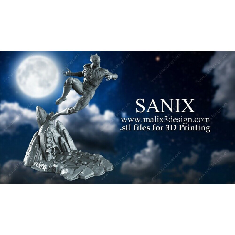 Black Panther impression 3D résine taille 25cm( non peint ) (non peint)