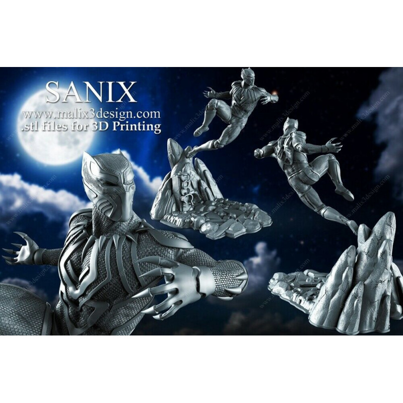 Black Panther impression 3D résine taille 25cm( non peint ) (non peint)