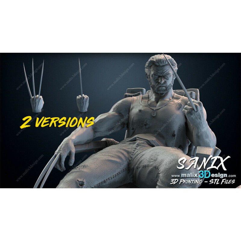 Logan Wolverine figurine impression 3D résine  18cm (non peint)