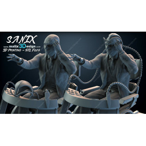 Professor X figurine imprimée en 3D résine Taille 18cm