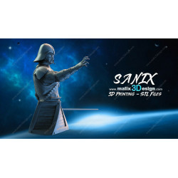 Bust DarthVader impression 3D resine, taille 18cm ( non peint ) (non peint) (2)