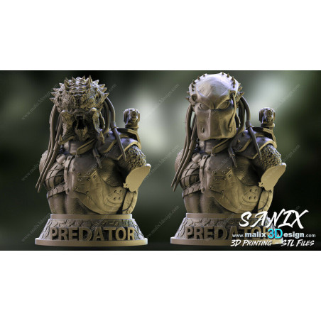 Bust Predator impression 3D resine, taille 18cm ( non peint ) (non peint)