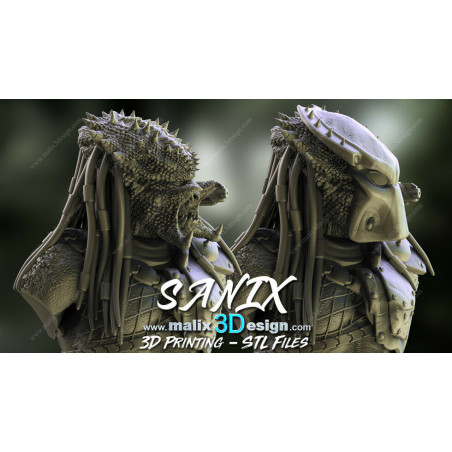 Bust Predator impression 3D resine, taille 18cm ( non peint ) (non peint)
