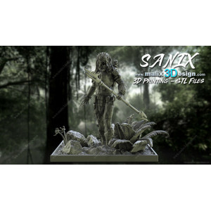 Predator figurine imprimée en 3D résine Taille 18cm (non peint)