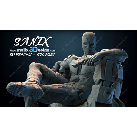 Deadpool figurine impression 3D résine  18cm (non peint)