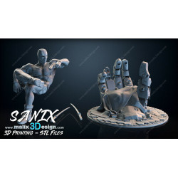 Deadpool figurine impression 3D résine  18cm (non peint) (2)