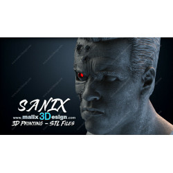 Buste Terminator impression 3D resine, taille 18cm ( non peint ) (non peint)