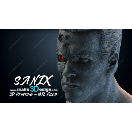 Buste Terminator impression 3D resine, taille 18cm ( non peint ) (non peint)